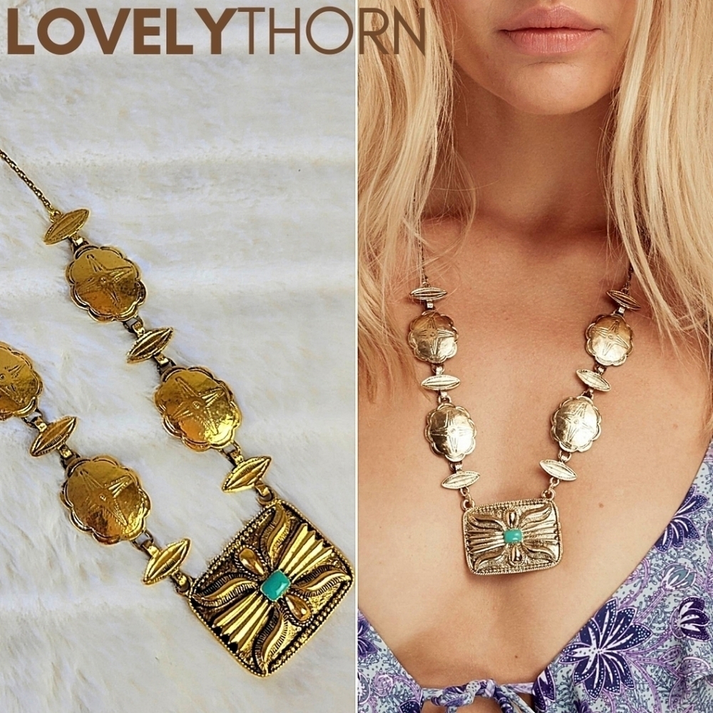 VANESSA MOONEY // ltd ed the scout gold medallion concho boho-glam necklace